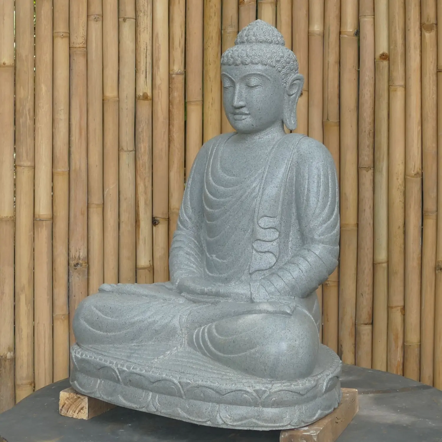  Product image 6 of the product “Seated Buddha made of Riverstone in Dhyana position - gesture of meditation, H. 80cm. ”